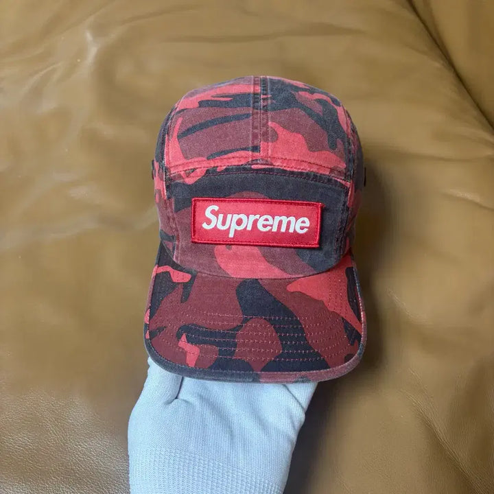 [SOLD OUT] 슈프림 캠프캡 모자 박스로고 23ss 밀리터리 카모 레드