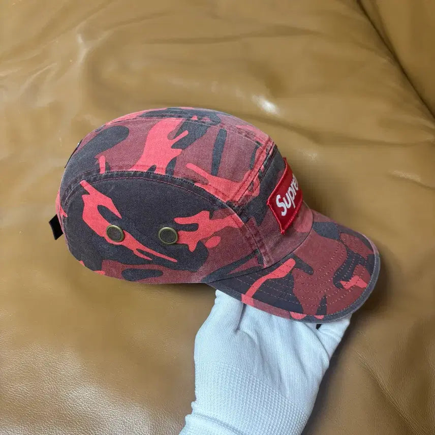 [SOLD OUT] 슈프림 캠프캡 모자 박스로고 23ss 밀리터리 카모 레드