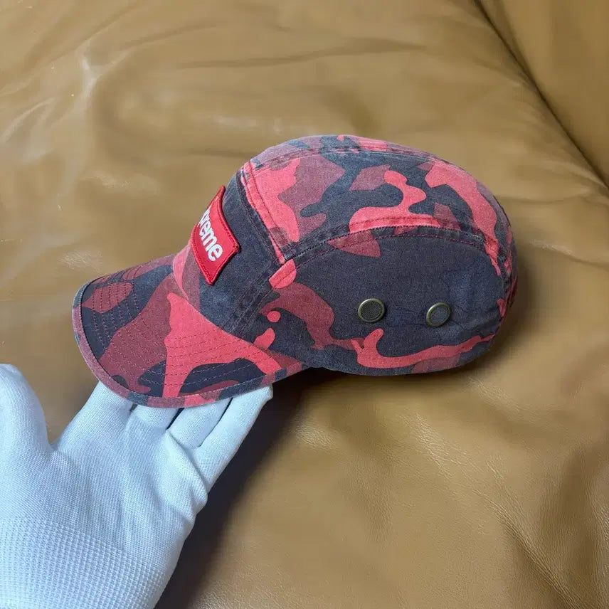 [SOLD OUT] 슈프림 캠프캡 모자 박스로고 23ss 밀리터리 카모 레드