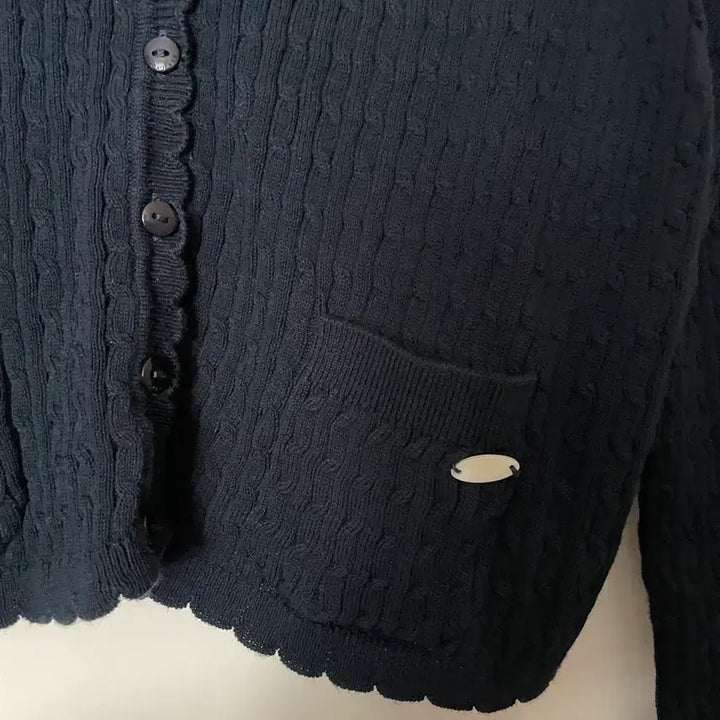 [BUNJANG] Who.A.U Cable Knit Cardigan &amp; Tank Top Set - Navy - M Size / 후아유 케이블 가디건 + 나시 / M