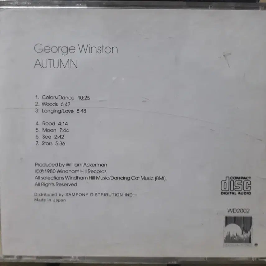 [BUNJANG] George Winston Autumn Japanese CD Album / 조지 윈스턴의 Autumn 앨범입니다피아노 솔로 연주곡.일본반