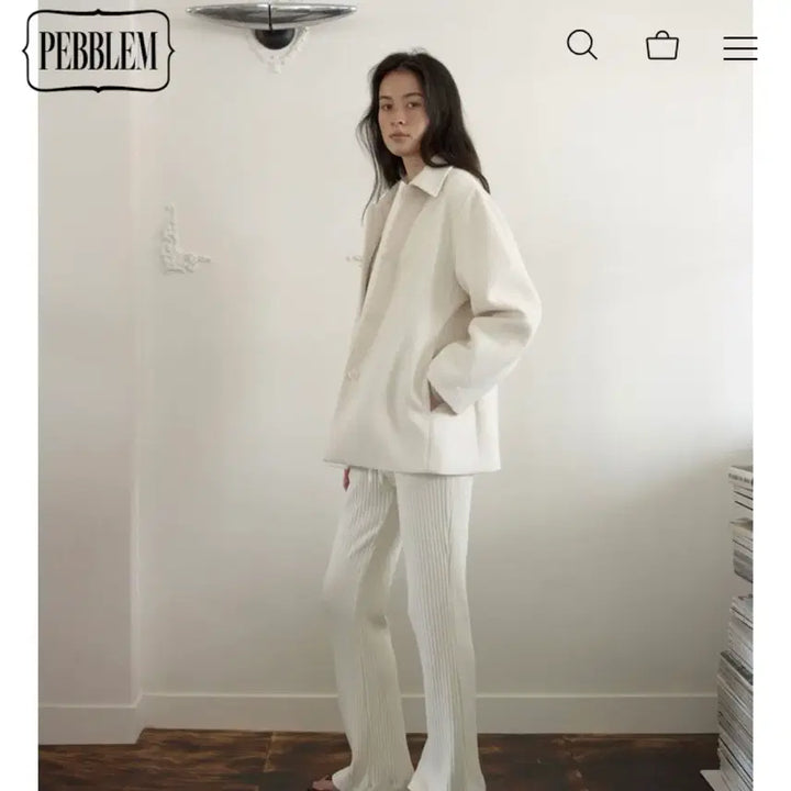 [BUNJANG] Pebblem Ivory Jacket / PEBBLEM  페블엠 아이보리 자켓