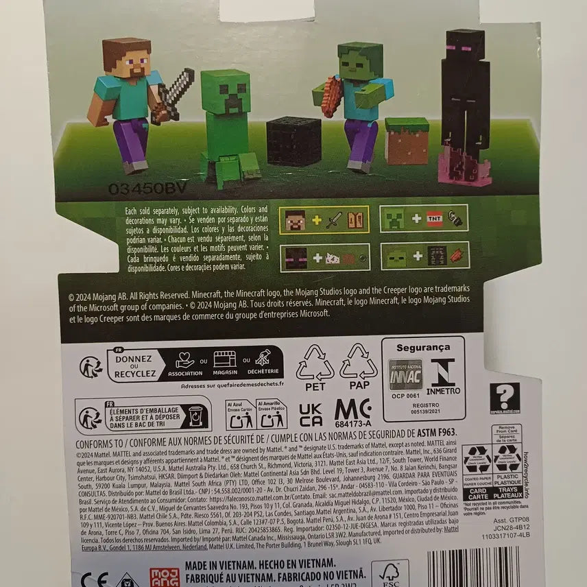 [BUNJANG] Mattel Minecraft Large Size Steve Accessory Action Figure Set New / 정품 마텔 마인크래프트 큰사이즈 스티브 액세서리 액션 피규어 세트 새상품