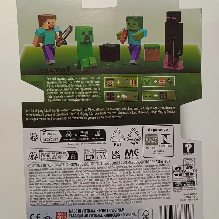 [BUNJANG] Mattel Minecraft Large Size Steve Accessory Action Figure Set New / 정품 마텔 마인크래프트 큰사이즈 스티브 액세서리 액션 피규어 세트 새상품