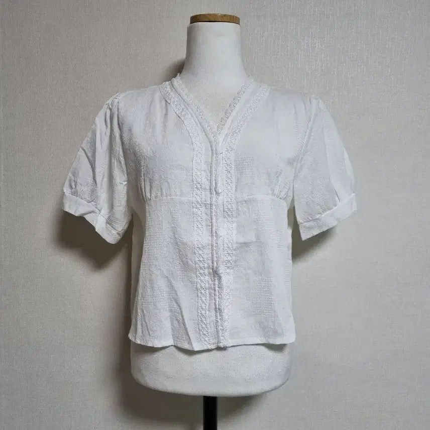 [BUNJANG] Linen Knit Crop Blouse / BL182 린넨뜨개크롭블라우스