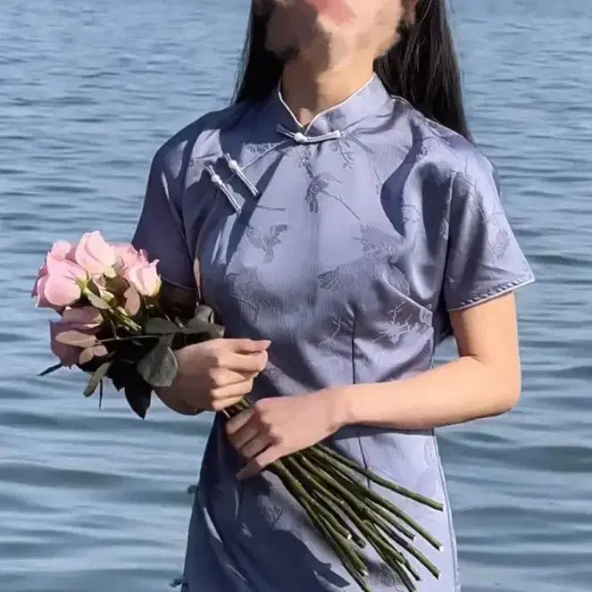 [BUNJANG] Sora Blue Cheongsam Dress Rental / [최저가]치파오 대여