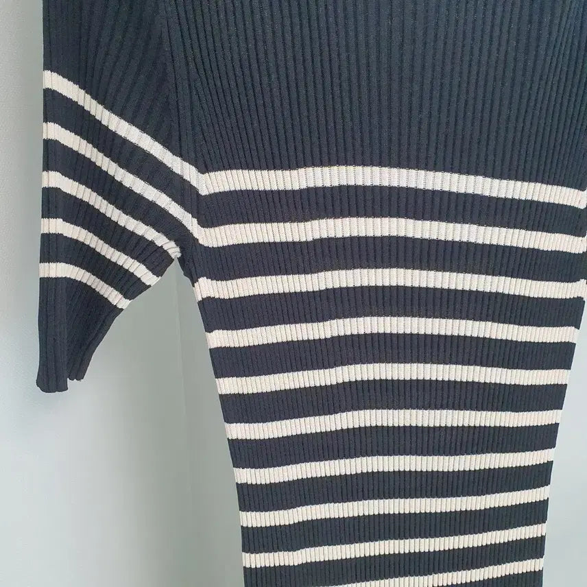 [BUNJANG] COS Striped Ribbed Knit Long Dress / 코스cos 스트라이프 골지니트 반팔롱원피스