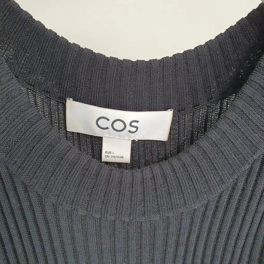 [BUNJANG] COS Striped Ribbed Knit Long Dress / 코스cos 스트라이프 골지니트 반팔롱원피스