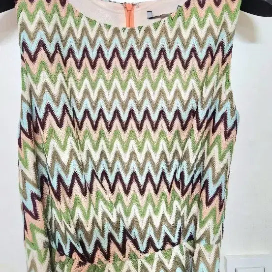 [BUNJANG] Zigzag Pattern Sleeveless Dress / 지그재그 패턴 민소매 원피스