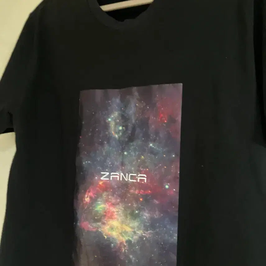 [SOLD OUT] ZANCA 블랙 은하수 프린팅 반팔 티셔츠 남성 L 라지사이즈