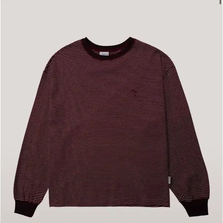 [BUNJANG] Bonaz Palette Stripe Basic Long Sleeve Burgundy M / 보나츠팔레트 스트라이프 베이직 롱슬리브 버건디M