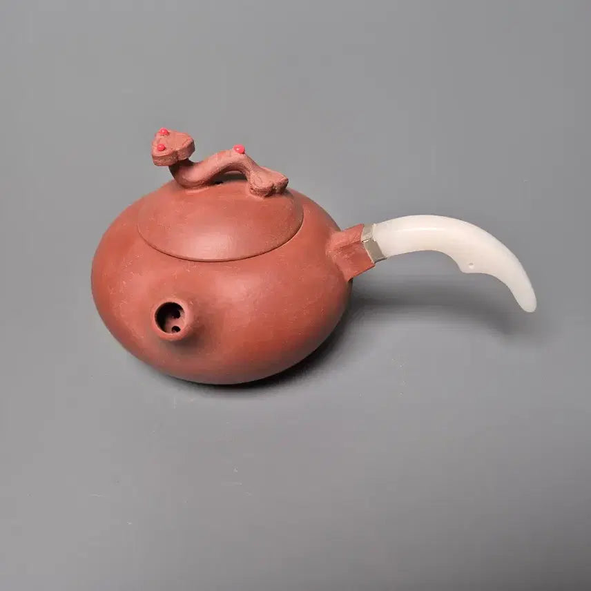 [BUNJANG] Jade Handle Zisha Horizontal Pot Antique Collectible / 자사 횡파호 백옥 손잡이 자사호 중국 골동품 고미술품 수집품