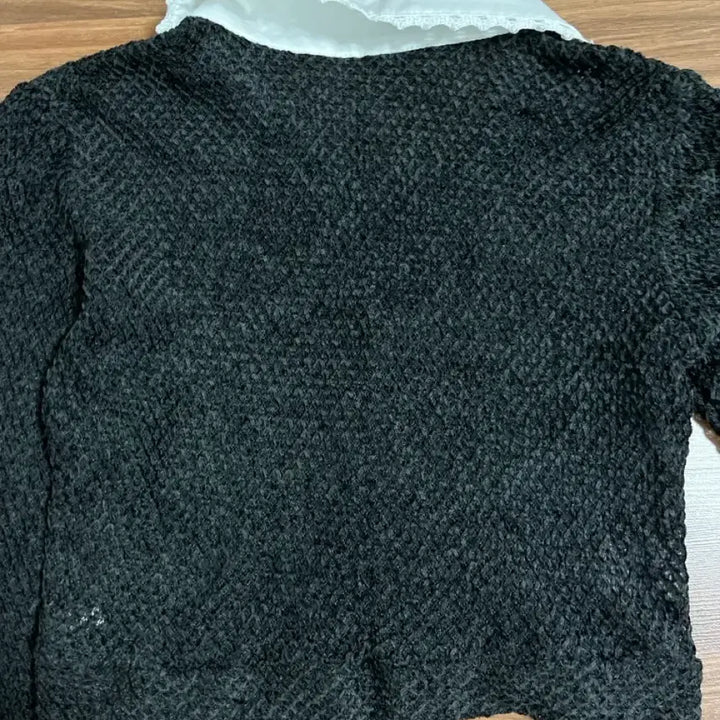 [BUNJANG] Black Lace Collar Crop Cardigan / 레이스 칼라 블랙 가디건