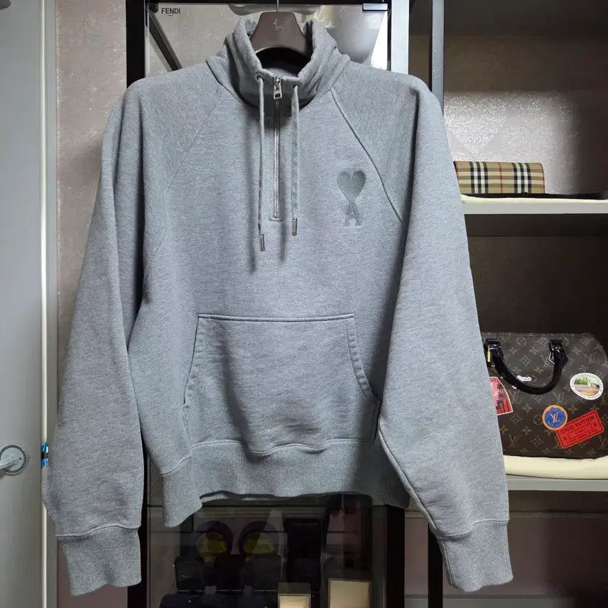 [BUNJANG] Ami Tonal Half-Zip Sweatshirt / 아미 ami 톤온톤 하프집업 맨투맨/스웨트셔츠