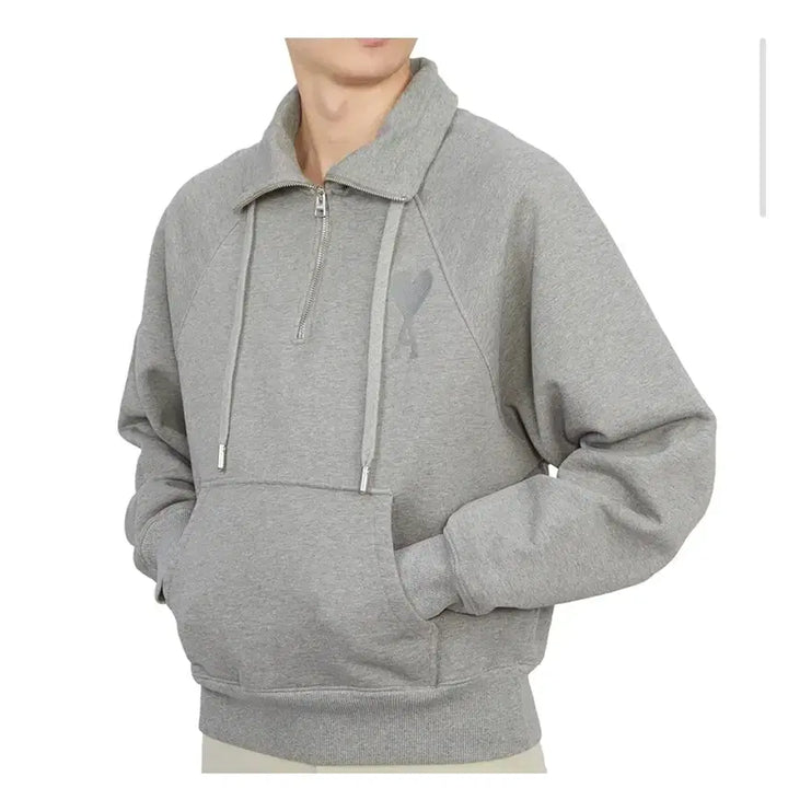 [BUNJANG] Ami Tonal Half-Zip Sweatshirt / 아미 ami 톤온톤 하프집업 맨투맨/스웨트셔츠