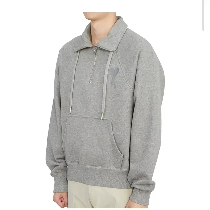 [BUNJANG] Ami Tonal Half-Zip Sweatshirt / 아미 ami 톤온톤 하프집업 맨투맨/스웨트셔츠