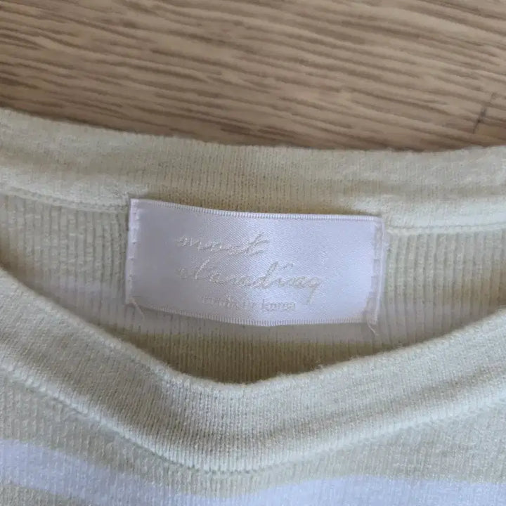 [BUNJANG] Ivory Stripe Long Sleeve T-shirt / 아이보리 스트라이프 긴팔 티셔츠