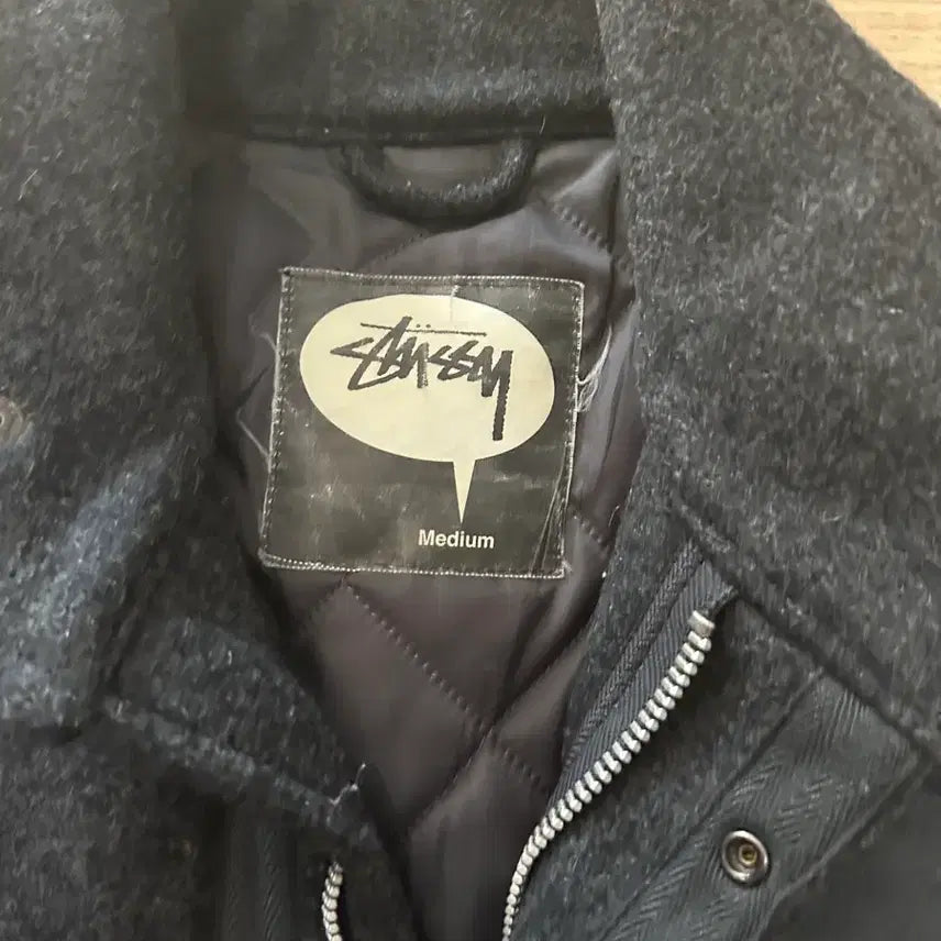 [BUNJANG] Stussy Charcoal Wool Coat M Size / 스투시 차콜 모직 코트 M사이즈
