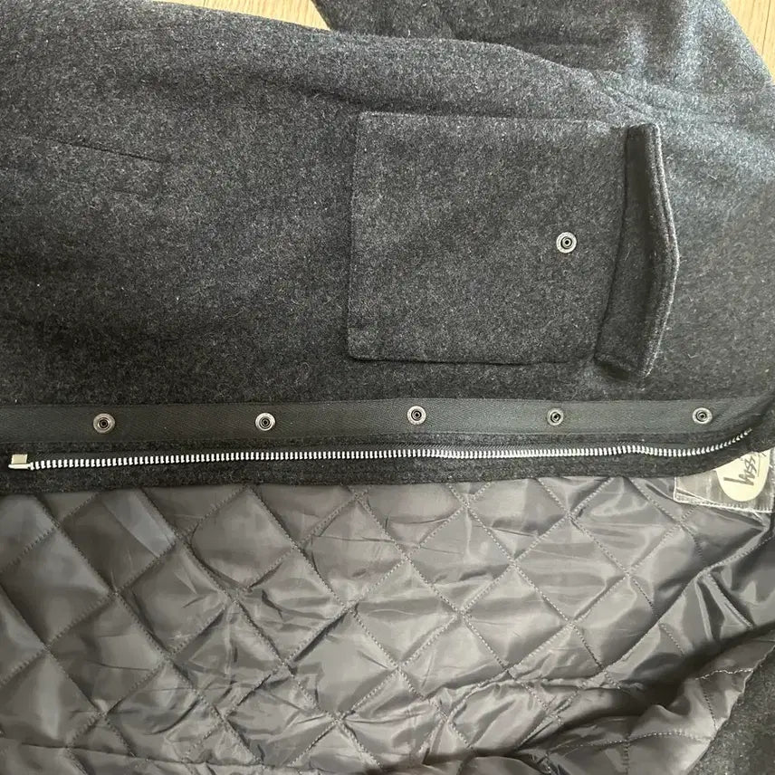 [BUNJANG] Stussy Charcoal Wool Coat M Size / 스투시 차콜 모직 코트 M사이즈