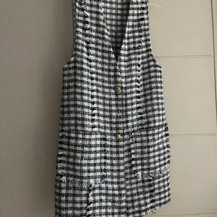 [BUNJANG] ZARA Tweed Check Top Blouse / 자라 체크 트위드 탑