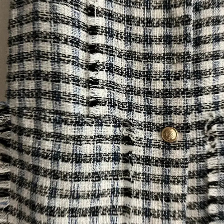[BUNJANG] ZARA Tweed Check Top Blouse / 자라 체크 트위드 탑