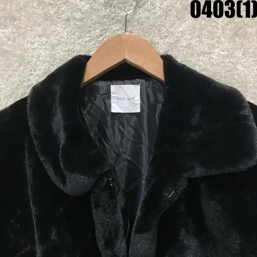 [BUNJANG] Why Not Black Faux Fur Jacket (M) / 와이낫 블랙 페이크퍼 자켓 m