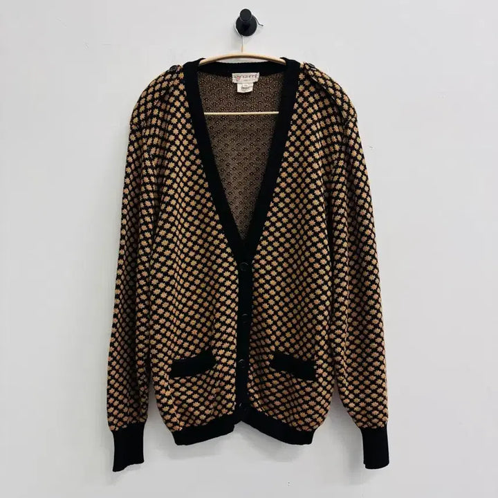 [BUNJANG] GUCCI 80s Vintage Floral Pattern Wool Cardigan / 구찌(GUCCI) 80s 희귀 올드스쿨 플라워 패턴 울 가디건