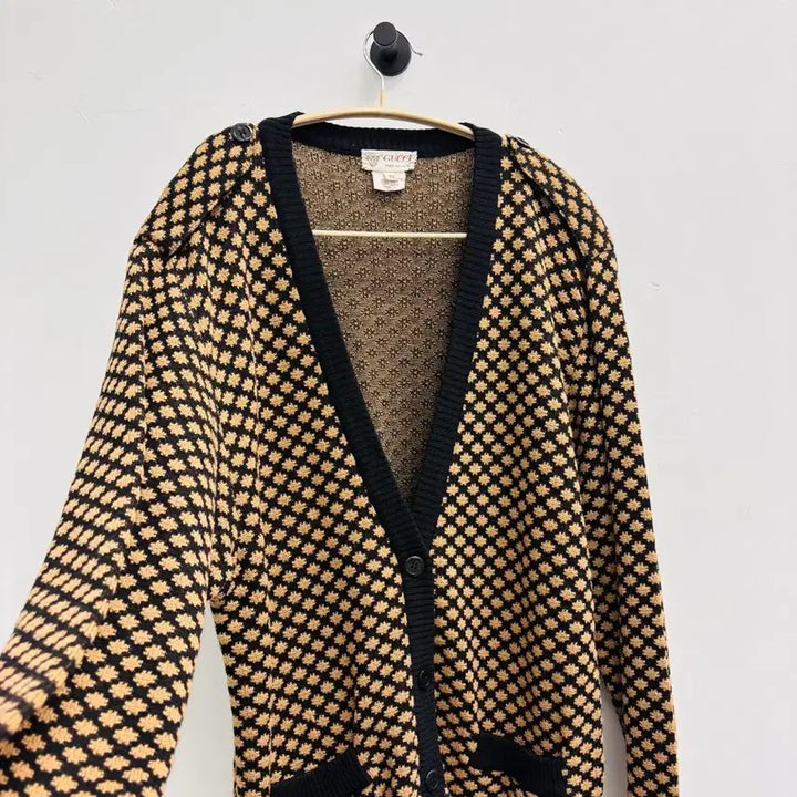 [BUNJANG] GUCCI 80s Vintage Floral Pattern Wool Cardigan / 구찌(GUCCI) 80s 희귀 올드스쿨 플라워 패턴 울 가디건