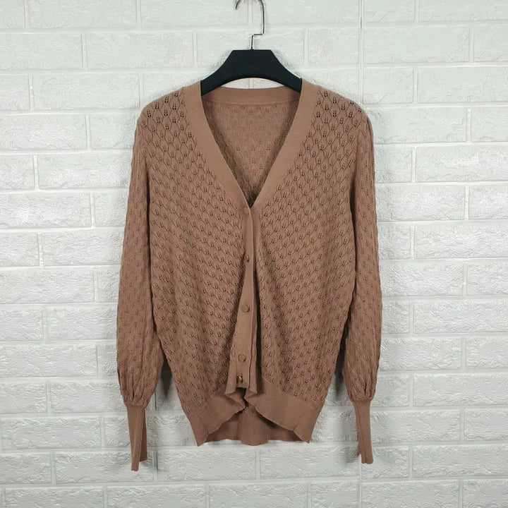[BUNJANG] Laurel 100 Punching V-neck Cardigan / [100]라우렐 펀칭 브이넥 가디건