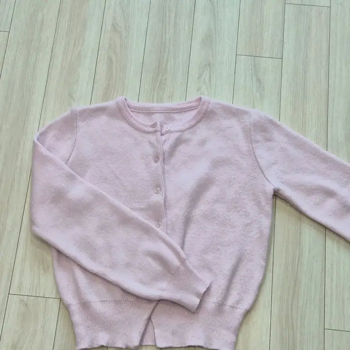 [BUNJANG] Round Neck Long Sleeve Button Cardigan - Light Pink / 라운드넥 단추 긴팔 가디건 연핑크