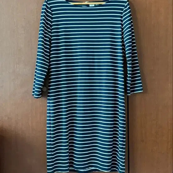 [BUNJANG] GAP Striped Three-Quarter Sleeve Dress / GAP 갭 스트라이프 칠부 원피스