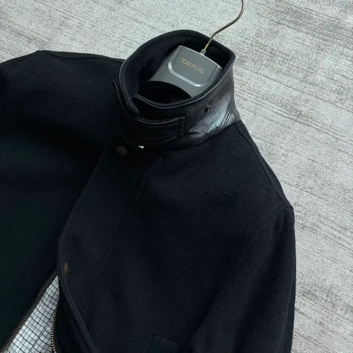 [BUNJANG] Polo Ralph Lauren Classic Leather Trimmed Caban Coat / 폴로 랄프로렌 클래식 가죽카라 카반코트 손목 레더트리밍 버전
