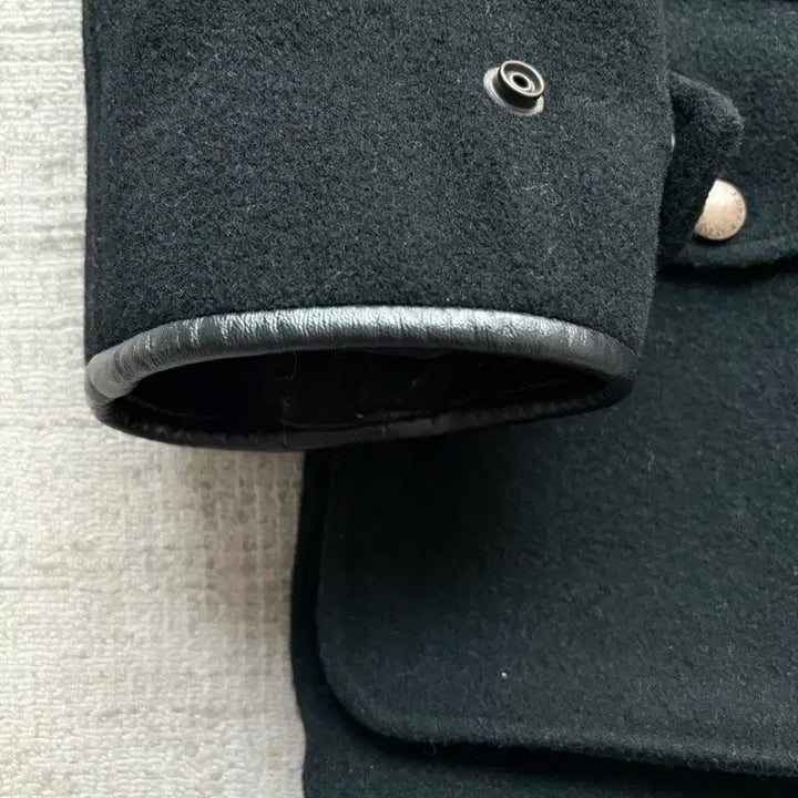 [BUNJANG] Polo Ralph Lauren Classic Leather Trimmed Caban Coat / 폴로 랄프로렌 클래식 가죽카라 카반코트 손목 레더트리밍 버전