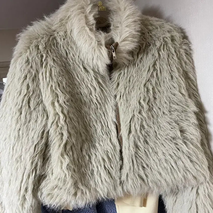 [BUNJANG] Mymurmur Cropped Faux Fur Jacket / 뮈르뮈르 퍼자켓