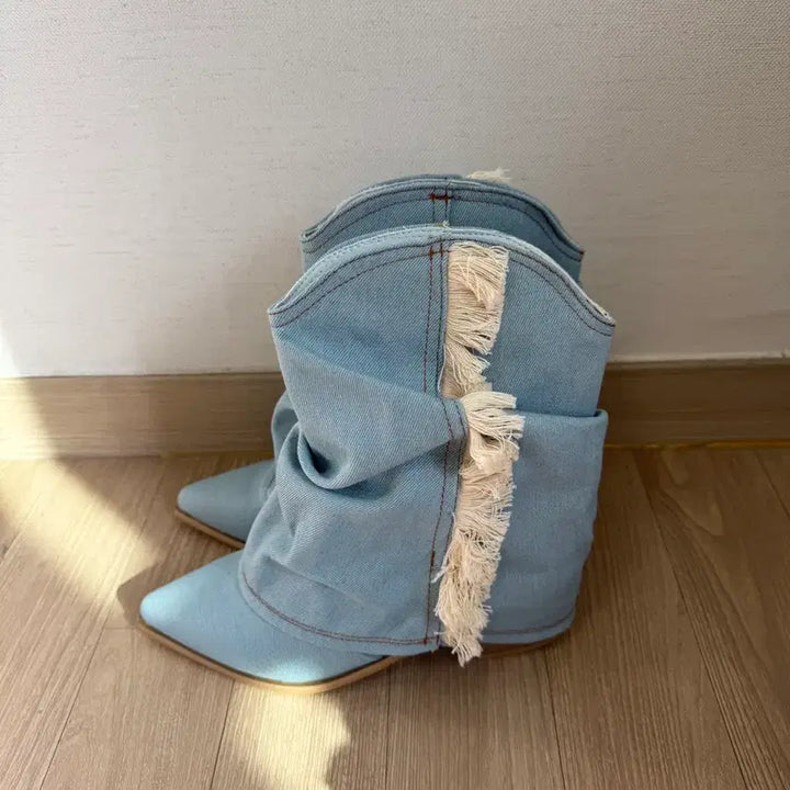 [BUNJANG] Denim Slouch Middle Boots / 새상품) 데님 슬라우치 미들 부츠