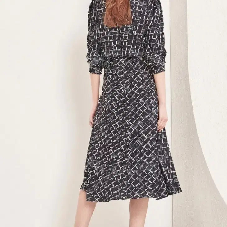 [BUNJANG] Mine (Hansem) Neck Frill Wrap Dress / 핏보장 한섬 마인 넥 프릴 랩 원피스 새상품