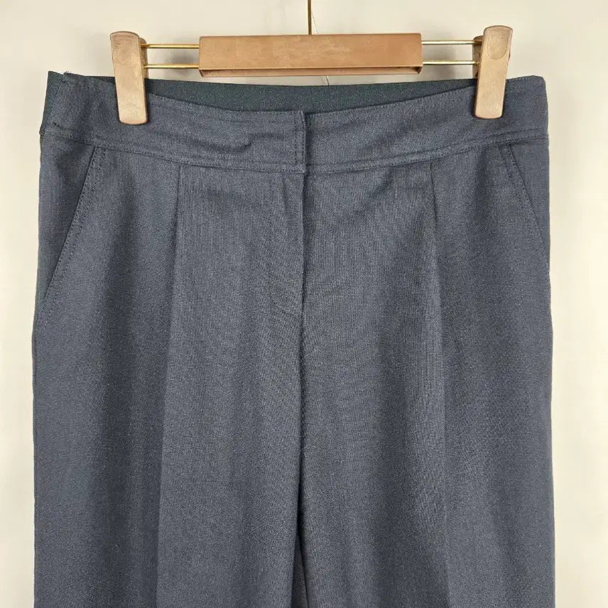 [BUNJANG] Anne Klein Linen Blend Wide Crop Pants / [무료배송]앤클라인 27-28 린넨 마 스판 와이드 크롭 팬츠 바지