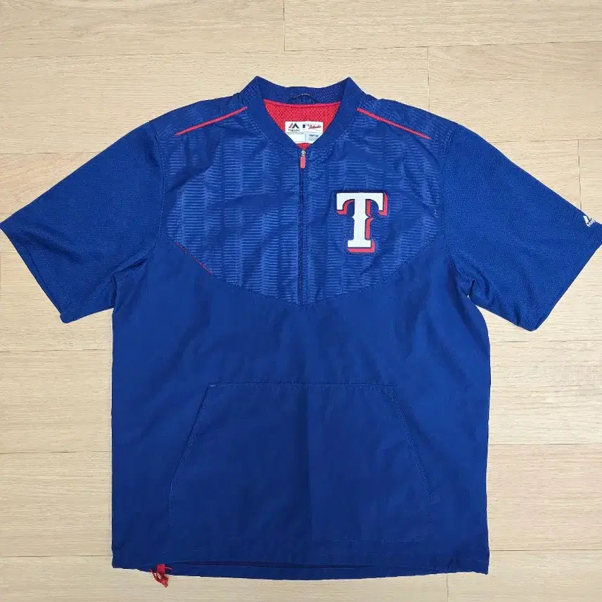 [BUNJANG] Majestic Authentic Cool Base On-Field Texas Rangers Short Sleeve Windbreaker (Size M/105) / 마제스틱 어센틱 쿨베이스 온필드 텍사스 레인져스 반팔바람막이 M(105)