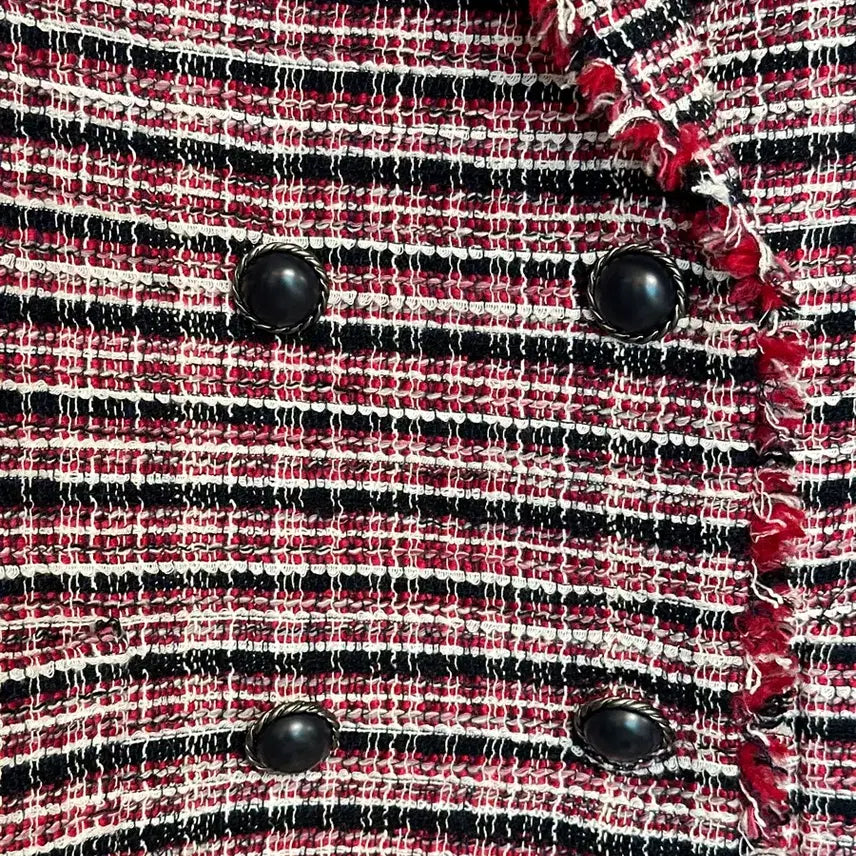 [BUNJANG] Tweed Check Double Breasted Blazer / 트위드 체크 더블 자켓
