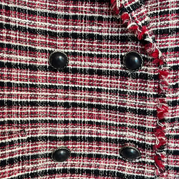 [BUNJANG] Tweed Check Double Breasted Blazer / 트위드 체크 더블 자켓