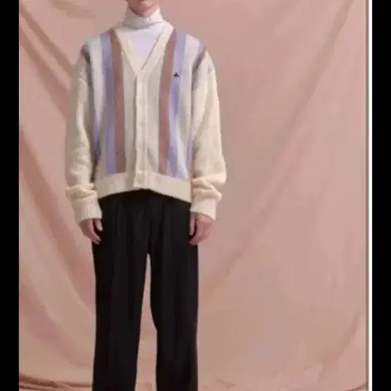 [BUNJANG] Enou Soft Stripe Cardigan / 에노우 소프트 스트라이프 가디건 무료배송