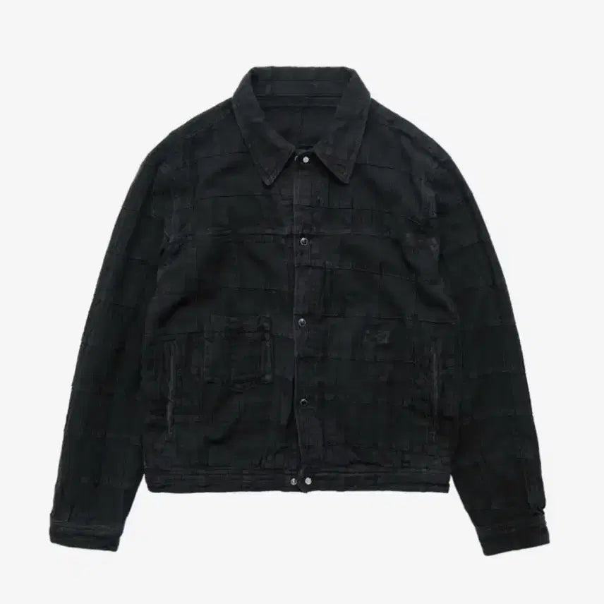 [BUNJANG] Polerteru India Patched Trucker Jacket Black / [2] 폴리테루 인디아 패치드 트러커 자켓 블랙