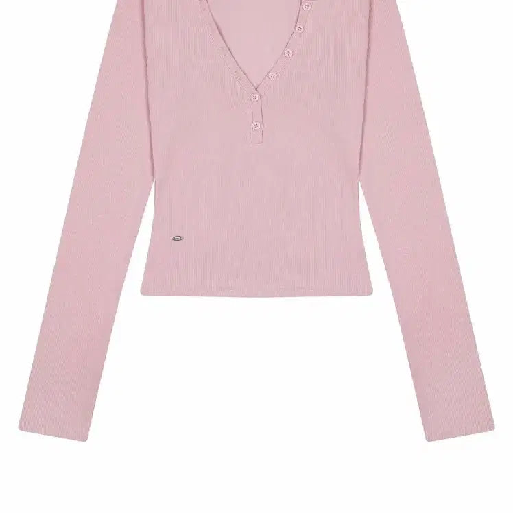 [BUNJANG] Fade Jade V Henley Neck T Pink / 페일제이드 브이 헨리넥 티 미발매 핑크