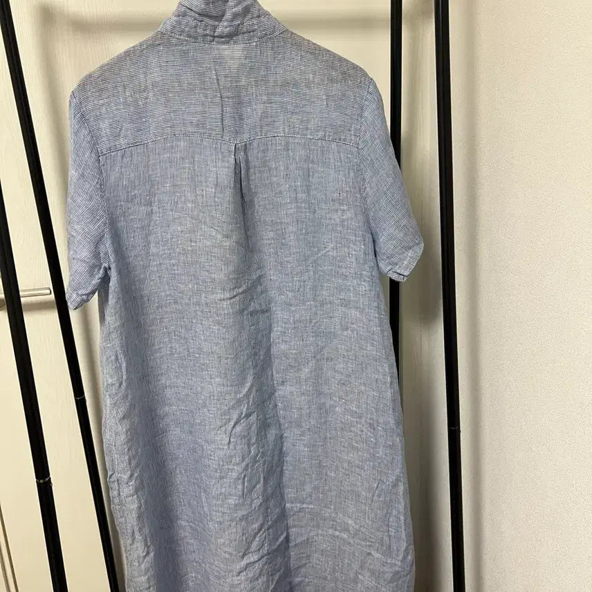 [BUNJANG] Linen Stripe Short Sleeve Shirt / 린넨 스트라이프 반팔 셔츠 1197