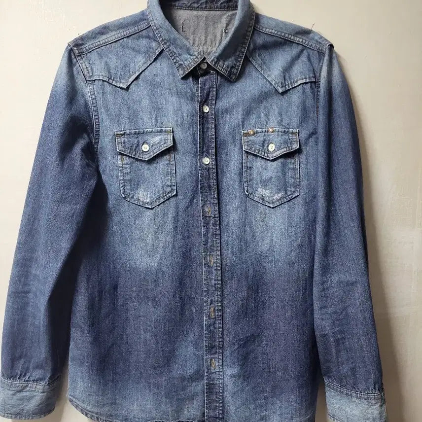 [BUNJANG] Giordano Unisex Denim Jacket Shirt / 남녀공용 지오다노 청자켓남방