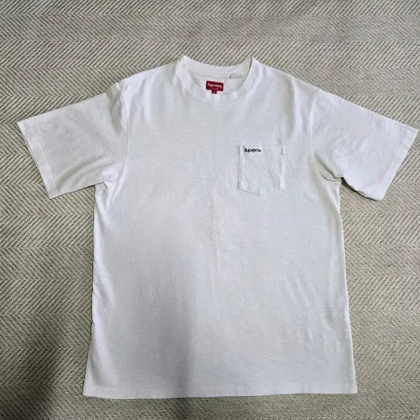 [BUNJANG] Supreme White Pocket Short Sleeve T-shirt / 남성105 XL 슈프림 화이트 포켓 반팔 티셔츠