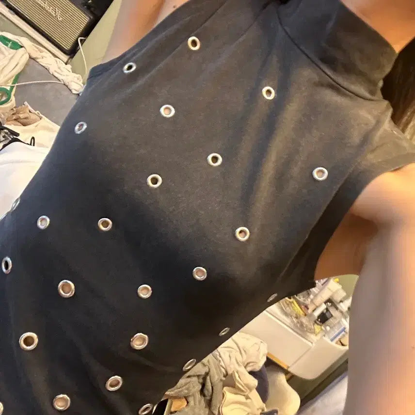 [BUNJANG] Zara Washed Perforated Bodysuit / zara 자라 워싱 펀칭 바디수트