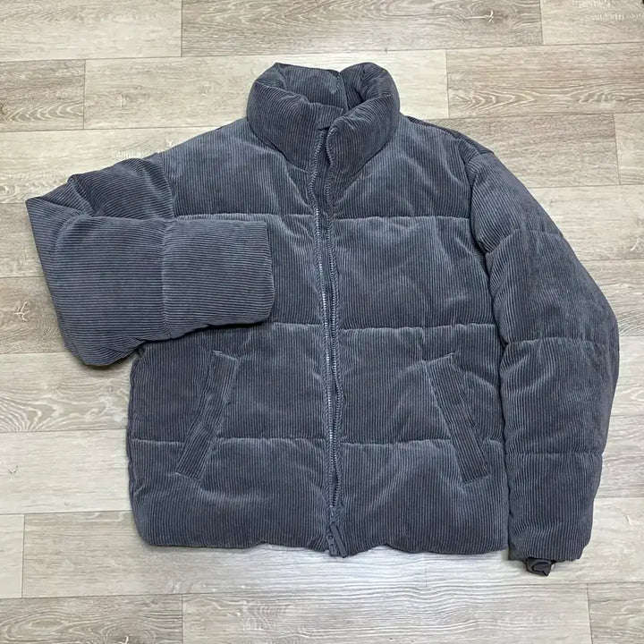 [BUNJANG] SPAO Corduroy Padding Jumper Charcoal / 스파오 코듀로이 패딩 점퍼 차콜 교신