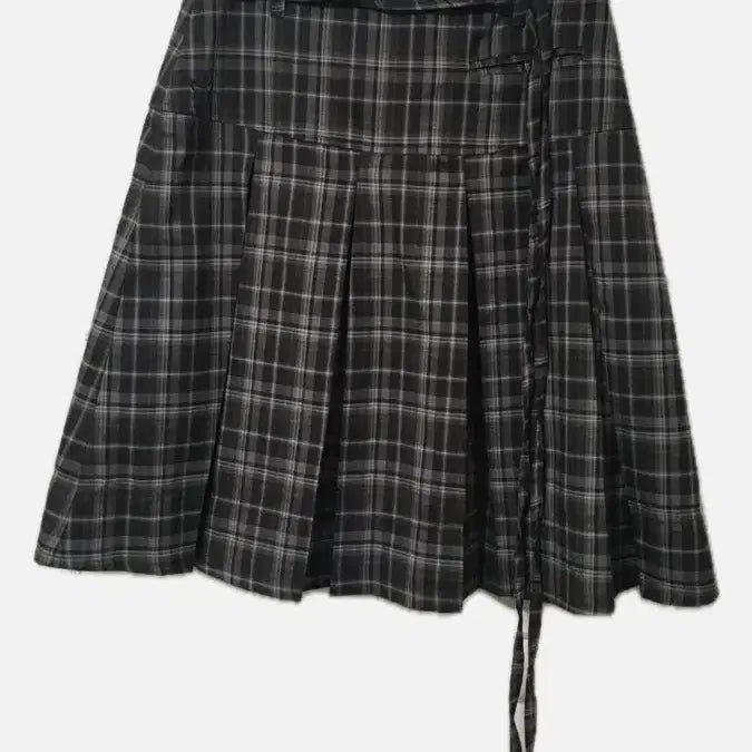 [BUNJANG] Fancy Club Formal Plaid Pleated Midi Skirt / 팬시클럽 포멀 버튼 플리츠 미디 스커트