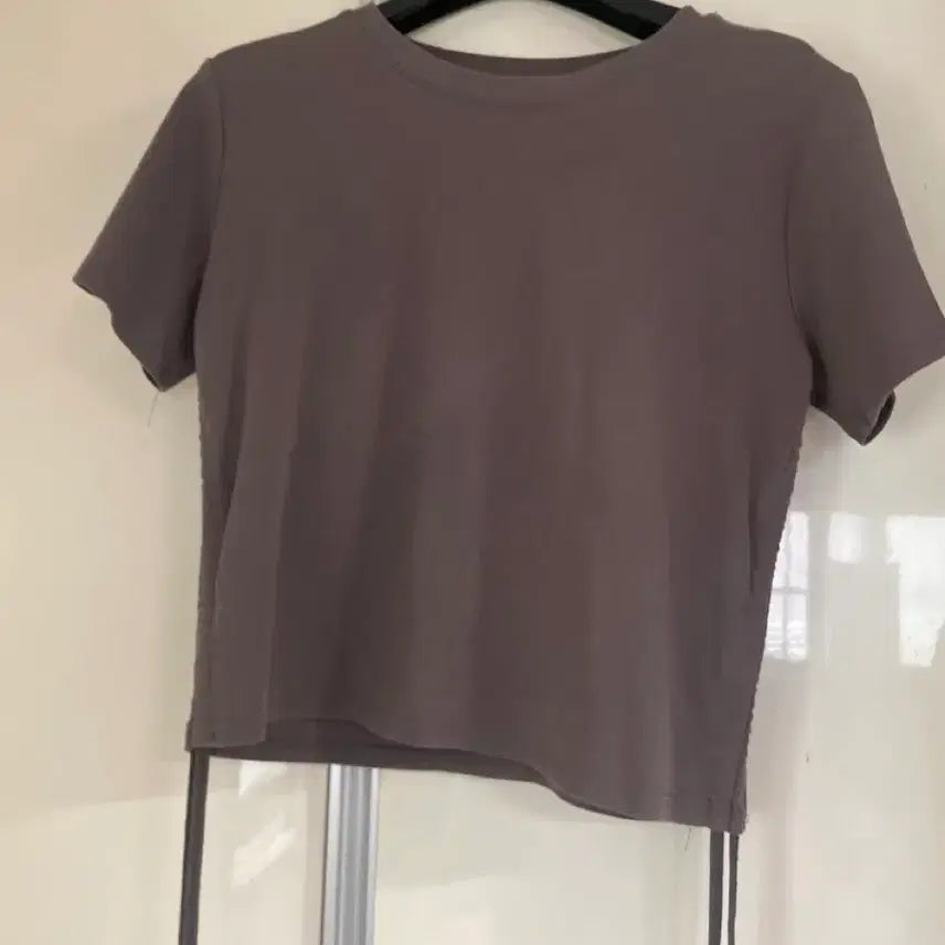 [BUNJANG] Drawstring Shirred Short-Sleeve T-Shirt / 양쪽 끈 셔링 반팔티